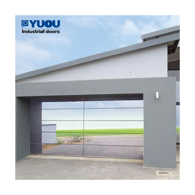 Frameless Glass Modern Residential Automatic Sectional Garage Door