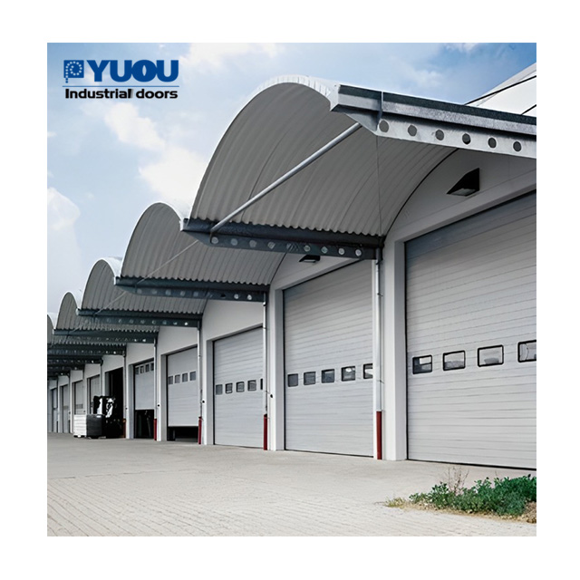 Super Size Windproof Insulated with Rib Industrial Sectional Door