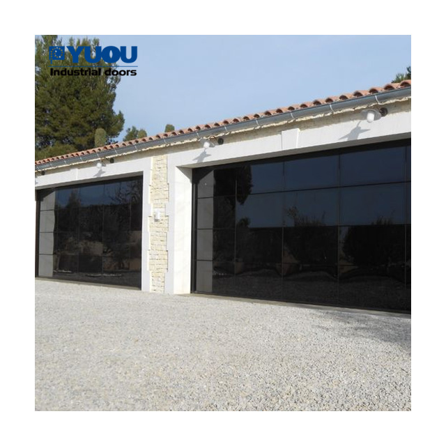 Frameless Glass Modern Residential Automatic Sectional Garage Door