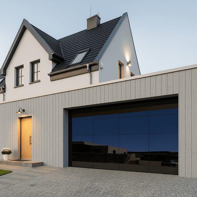 Frameless Glass Modern Residential Automatic Sectional Garage Door