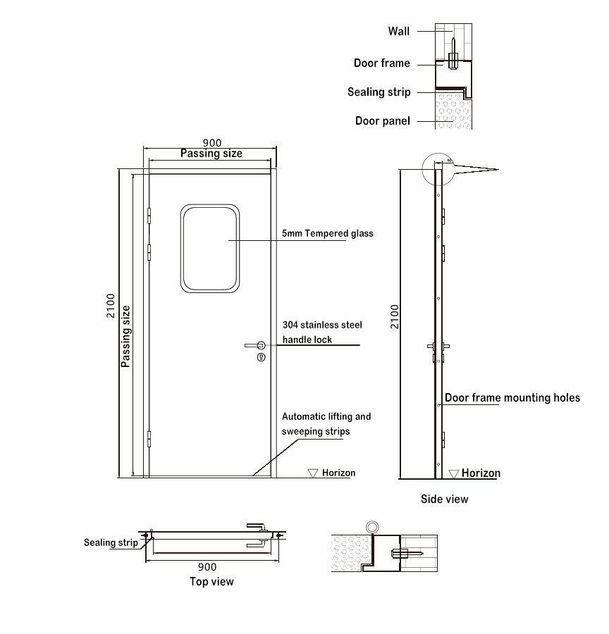 clean room door diagram