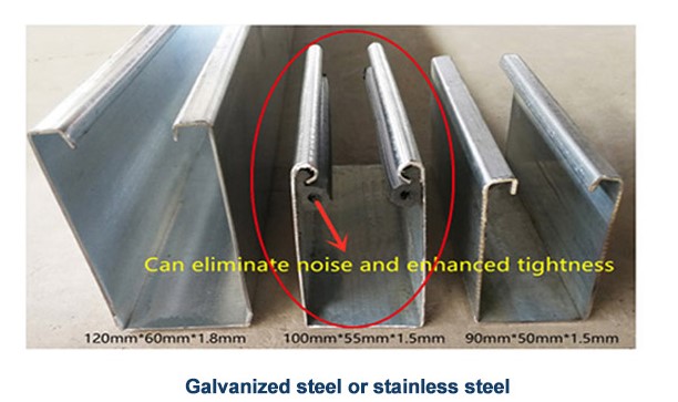 steel roll up door rail with seal