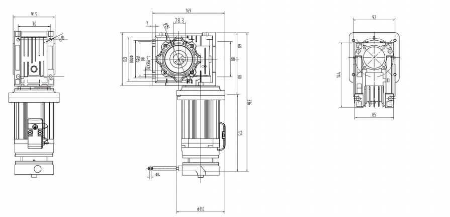 750W high speed door motor