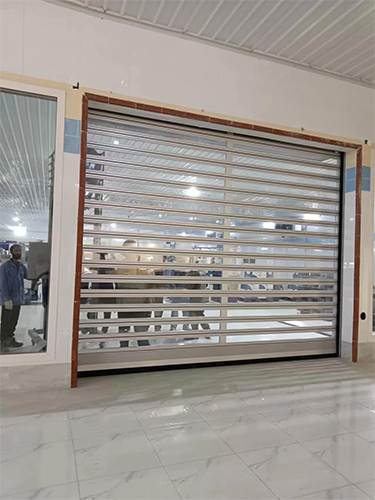 Transparent spiral high speed door