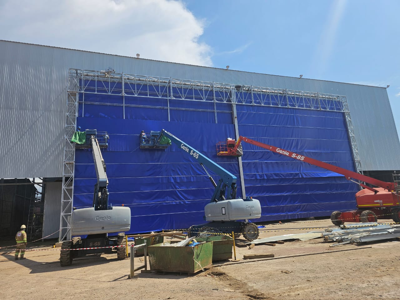 Giant Flexible Fabric Mega Hangar Door To Indonesia’s Mark Everett
